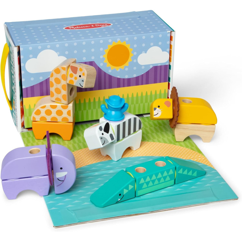 Melissa & Doug Blockables Safari Snap And Play