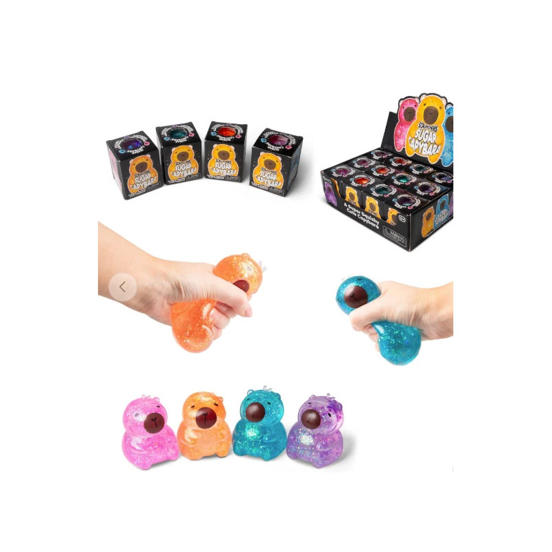 SCRUNCHEMS Cabybara Glittery Sugar Fidget Squish Squeeze Toy Assortment