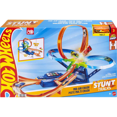 Hot Wheels Toy Car Track Set Stunt Track Mid-Air Crash