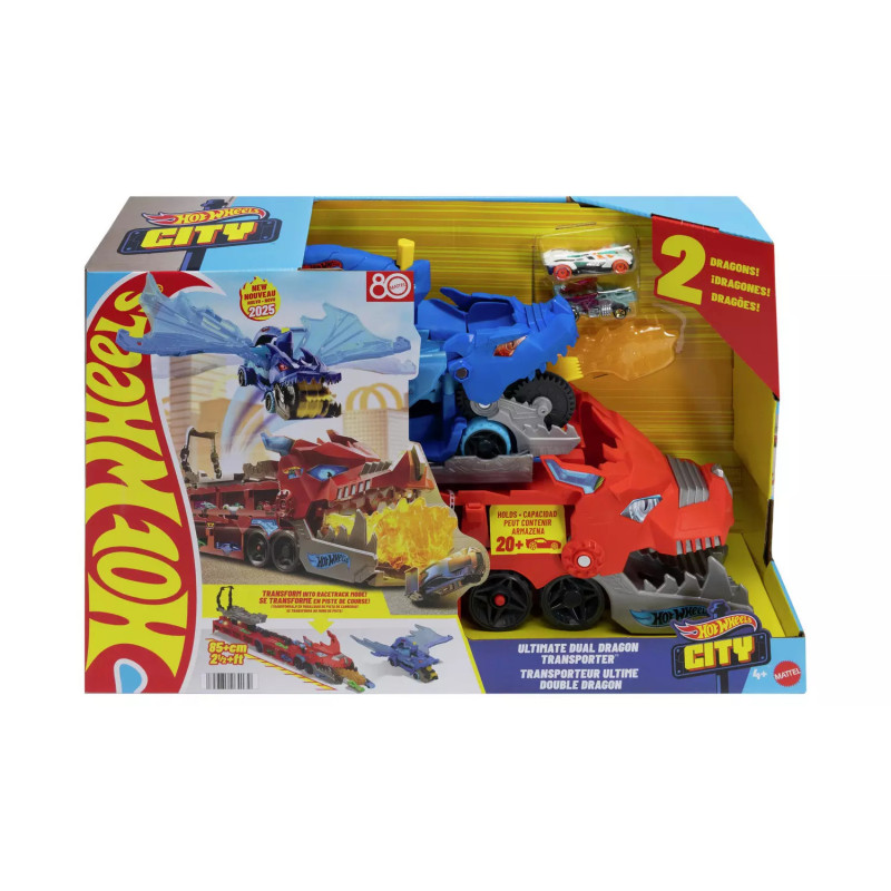 Hot Wheels City Ultimate Dual Dragon Transporter Toy