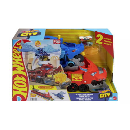 Hot Wheels City Ultimate Dual Dragon Transporter Toy