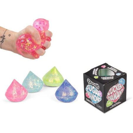 SCRUNCHEMS Sugar Diamond Glittery Sugar Fidget Squish Squeeze Toy Assortment
