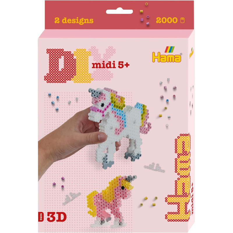 Hama 3454 Ironing Beads 3D Unicorns Small Gift Pack