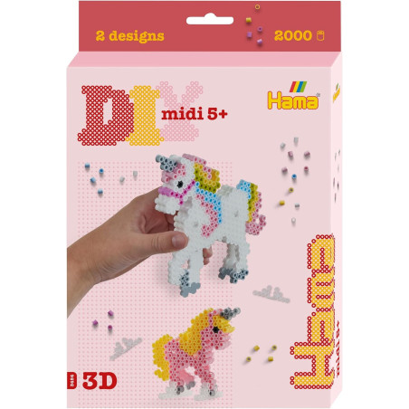 Hama 3454 Ironing Beads 3D Unicorns Small Gift Pack