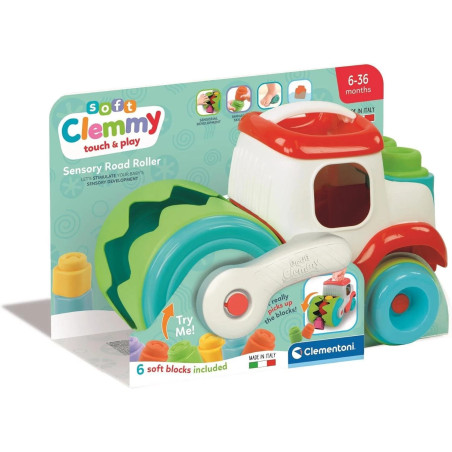 Clementoni Soft Clemmy Sensory Road Roller With Soft Blocks