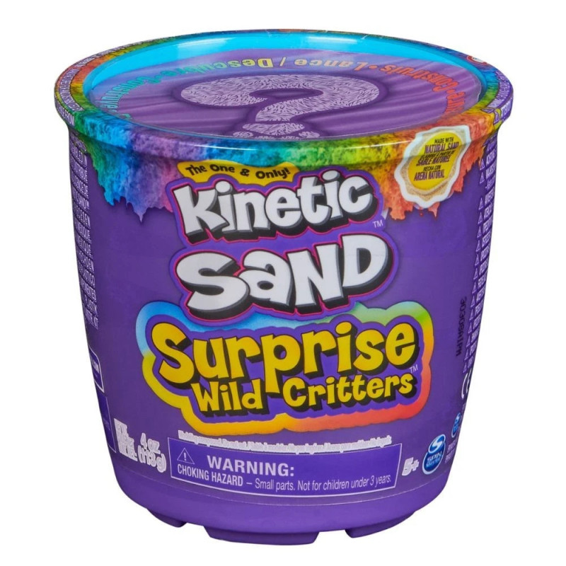 Kinetic Sand Surprise Wild Critters 113g Tub Coloured Sand & Critter Assortment