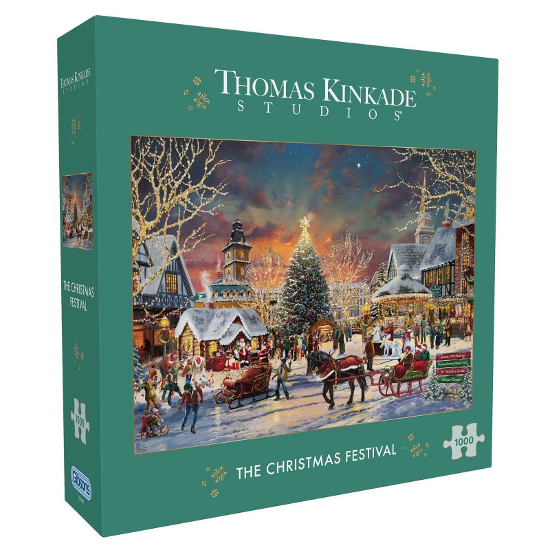 Gibsons Thomas Kinkade The Christmas Festival 1000 Piece Jigsaw Puzzle G6446