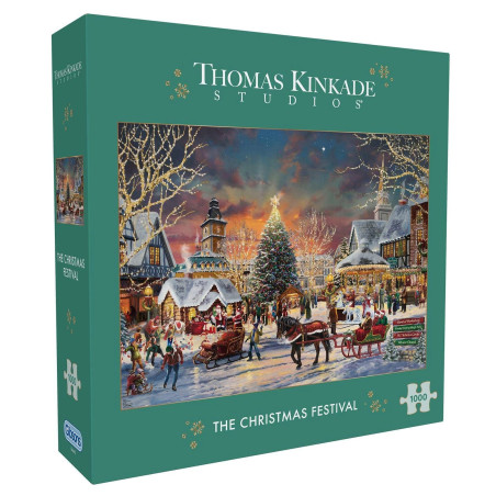 Gibsons Thomas Kinkade The Christmas Festival 1000 Piece Jigsaw Puzzle G6446