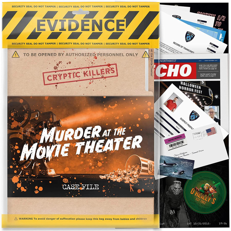Cryptic Killers Unsolved Murder Mystery Game - Murder at the Movie Theatre