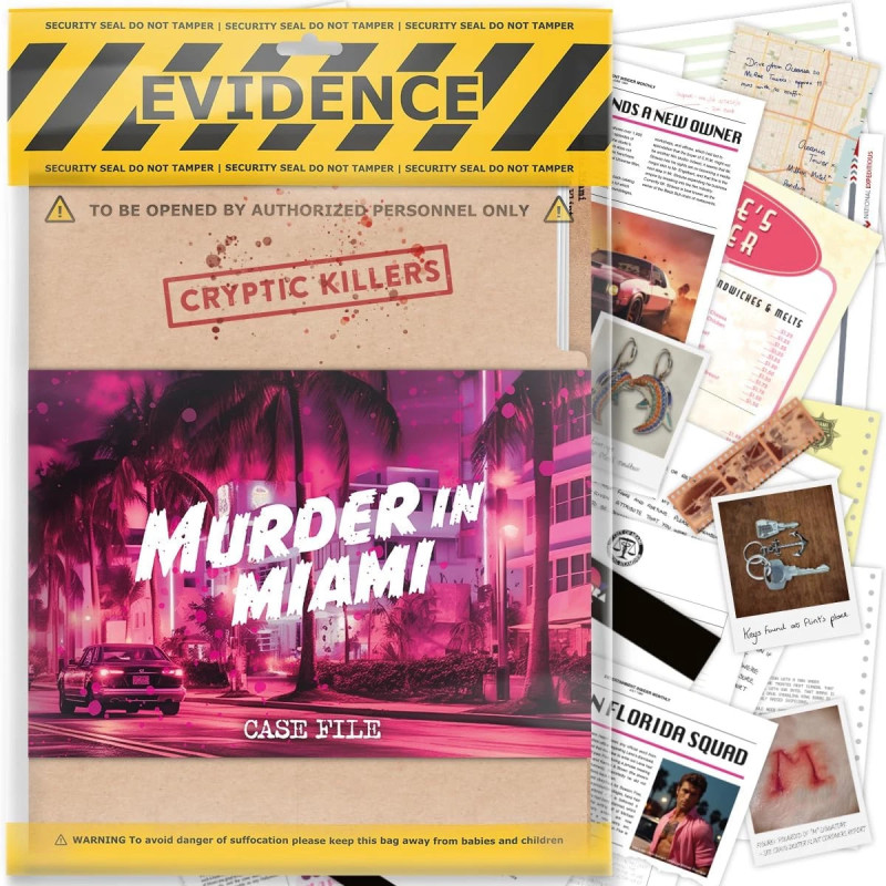 Cryptic Killers Unsolved Murder Mystery Game - Murder in Miami