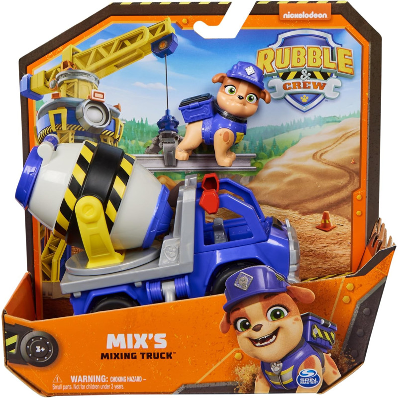 Paw Patrol Rubble & Crew- Mix’s Cement Mixer Toy Truck