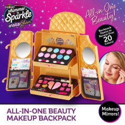 Shimmer and Sparkle Beauty Backpack Kids Set Real Cosmetics kit