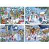 House Of Puzzles Hop Let It Snow  4 x 500 Piece Jigsaw Puzzle