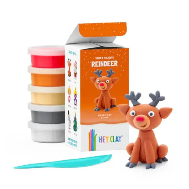 Hey Clay Winter Holidays - Reindeer