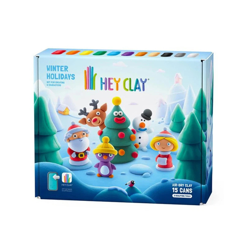 Hey Clay Winter Holidays Set of 6 Characters (15 Cans)