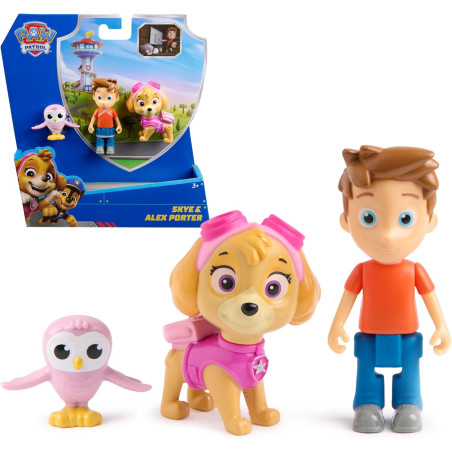 Paw Patrol Skye & Alex Porter Figure Pack with Lil Hootie Toy Figure
