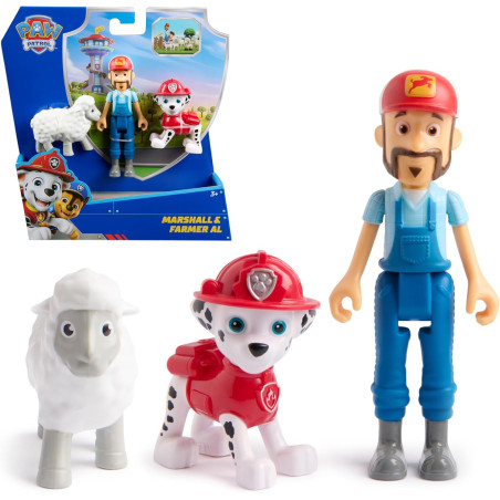 Paw Patrol Marshall & Farmer Al Figure Pack with Sheep Toy Figure