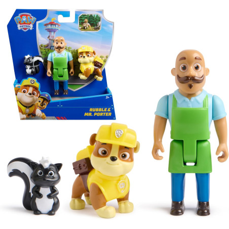 Paw Patrol Rubble & Mr. Porter Figure Pack with Skunk Toy Figure