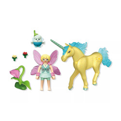 Playmobil Collectible Unicorn: Sunshine Blossom with Fairy 71842