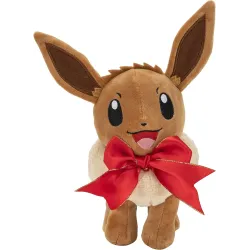 Pokémon Eevee Plush with Holiday Bow - 8-Inch Eevee Plush Soft Toy