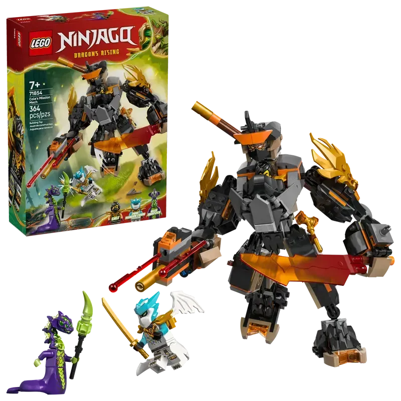 LEGO NINJAGO Cole's Mission Mech & Dragon Zane 71854