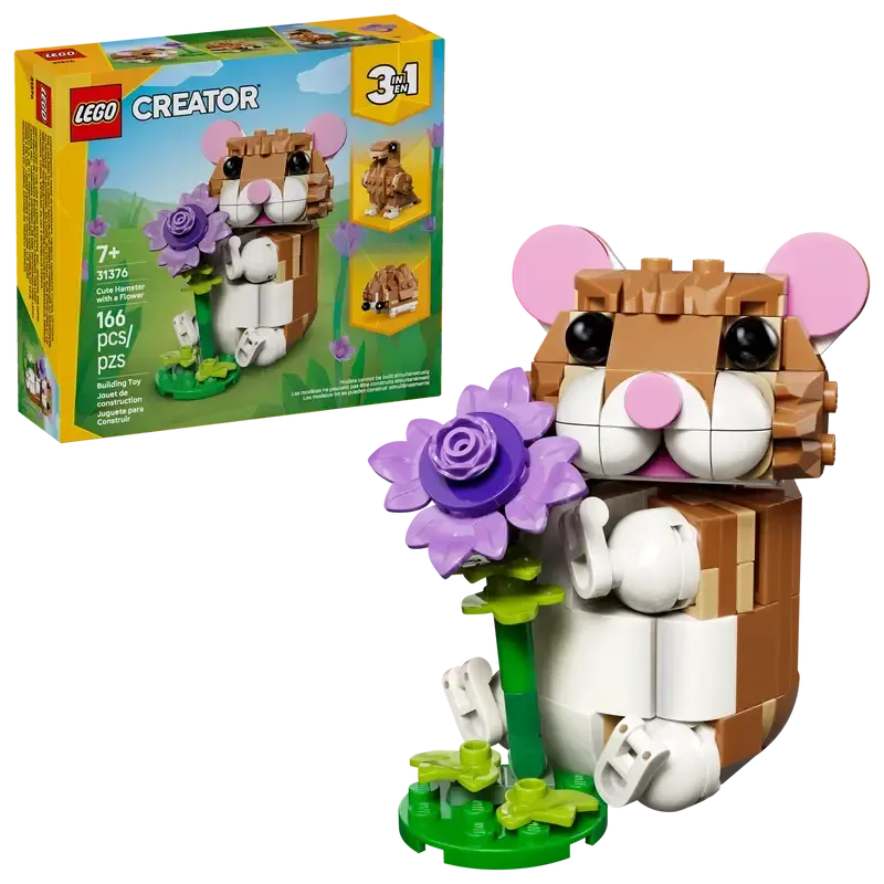 LEGO Creative 3 in 1 Cute Hamster with a Flower 31376