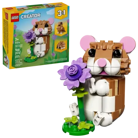 LEGO Creative 3 in 1 Cute Hamster with a Flower 31376