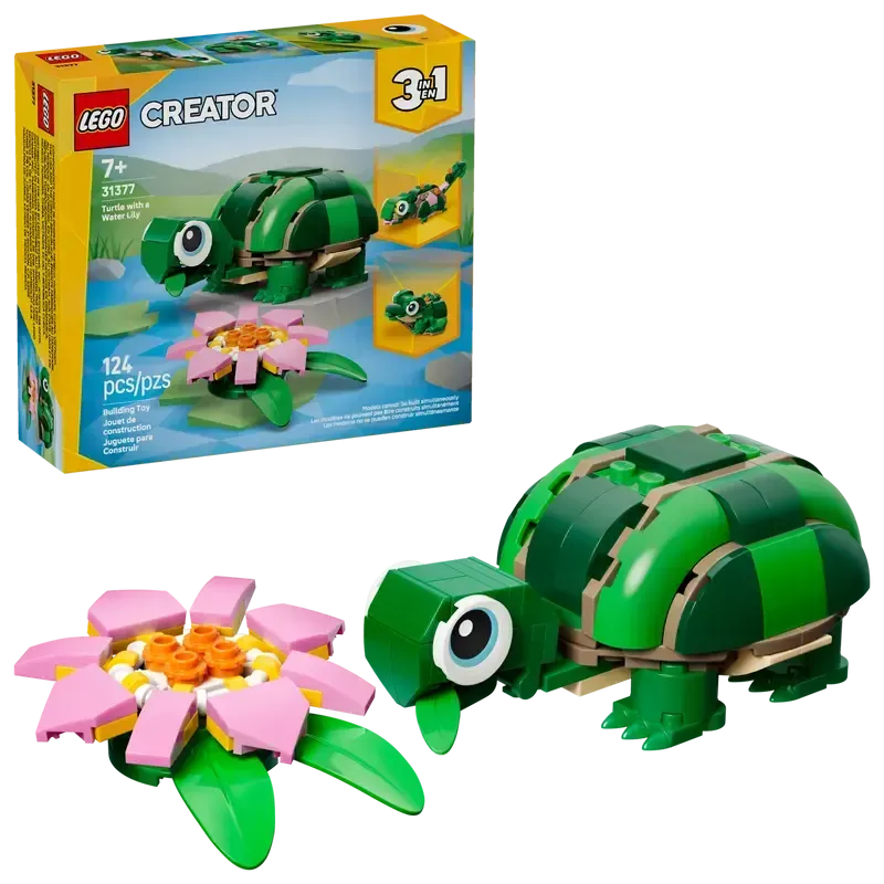 LEGO Creative 3 in 1 Turtle with a Water Lily Flower 31377