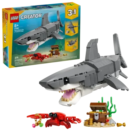 LEGO Creative 3 in 1 Fierce Shark with a Treasure Chest 31381
