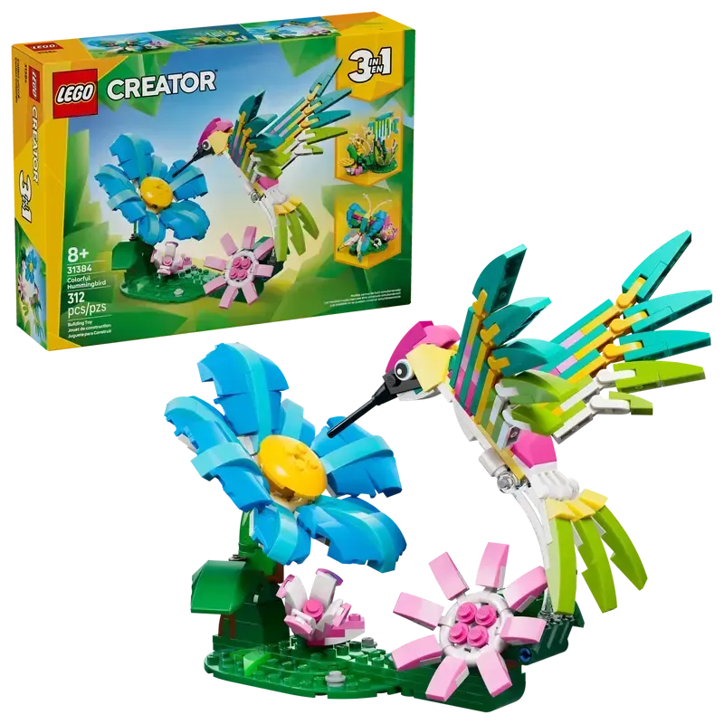 LEGO Creative 3 in 1 Wild Animals: Colourful Hummingbird 31384