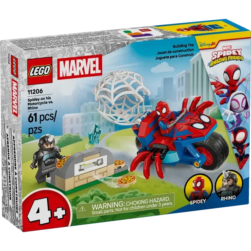 LEGO Marvel Spidey on his Motorcycle vs. Rhino 11206