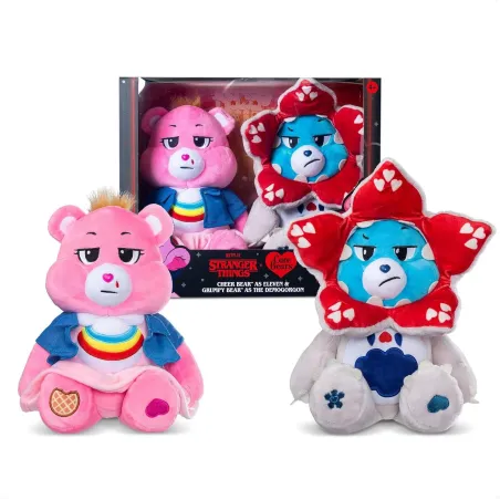Basic Fun Care Bears x Stranger Things 2-Pack Boxed Set 30cm – Cheer Bear as Eleven & Grumpy Bear as Demogorgon