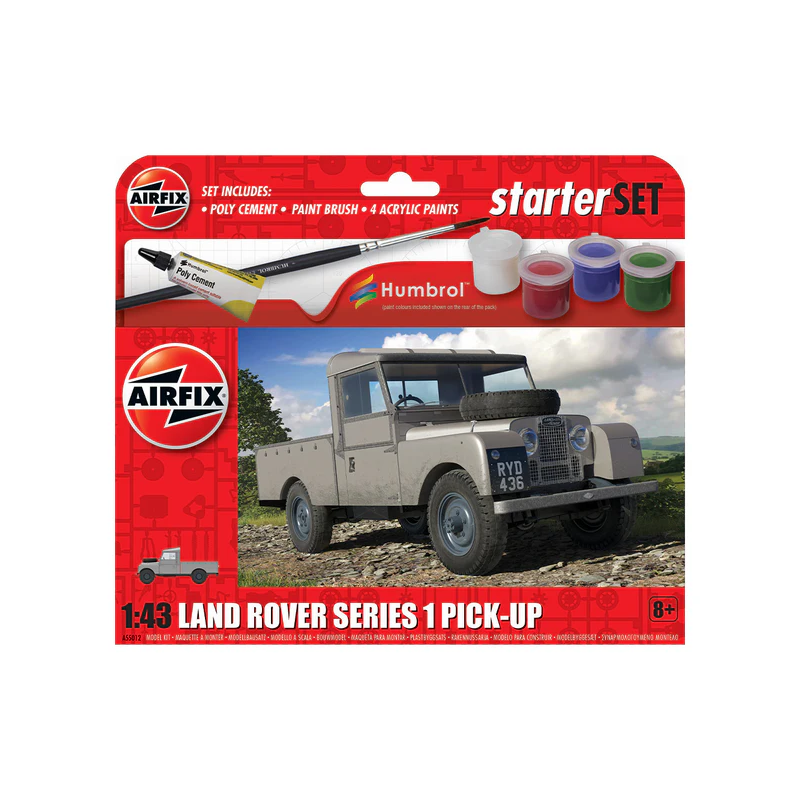 Airfix Starter Set - A55012 Land Rover Series 1 Pick-Up Model Building Kit 8+