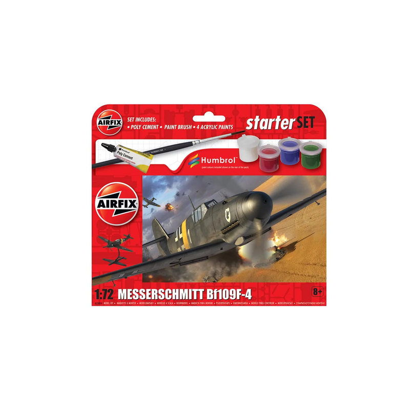 Airfix Starter Set - A55014 Messerschmitt Bf 109F-4 Model Building Kit 8+