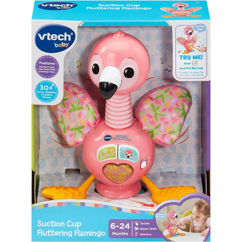 VTech Baby Suction Cup Fluttering Flamingo Sensory Toy