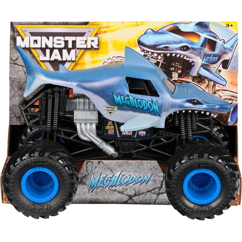 Monster Jam, Official Megalodon Monster Truck, Die-Cast Vehicle, 1:24 Scale Monster Jam, Official Megalodon Monster Truck, Die-Cast Vehicle, 1:24 Scale